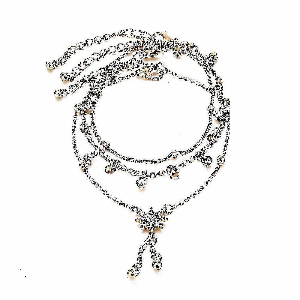 Moda cristallo cavigliera Set Bohemian Gold paillettes Star Nappine Caviglia Bracciali per le donne Summer Beach Foot Jewelry Sandali Cavigliere Promozione temporanea