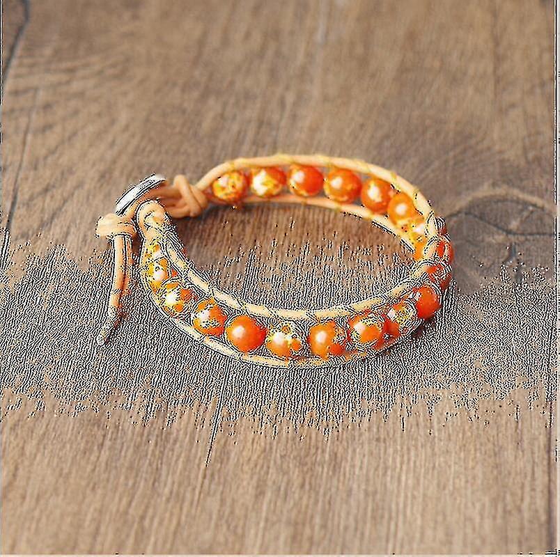 Handmade Women Wrap Leather Bracelets & Bangle Chakra Party jewelry Gift 8mm Stone Beads Strand Charm Boho Bracelet Sostegno trimestrale