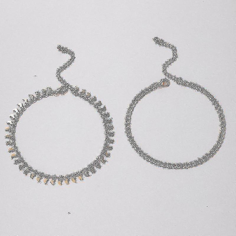Tocona 2pcs / set Charms Moon Cavigliere per le donne oro spesso piede catena in lega metallo regolabile estate gioielli accessori 20911