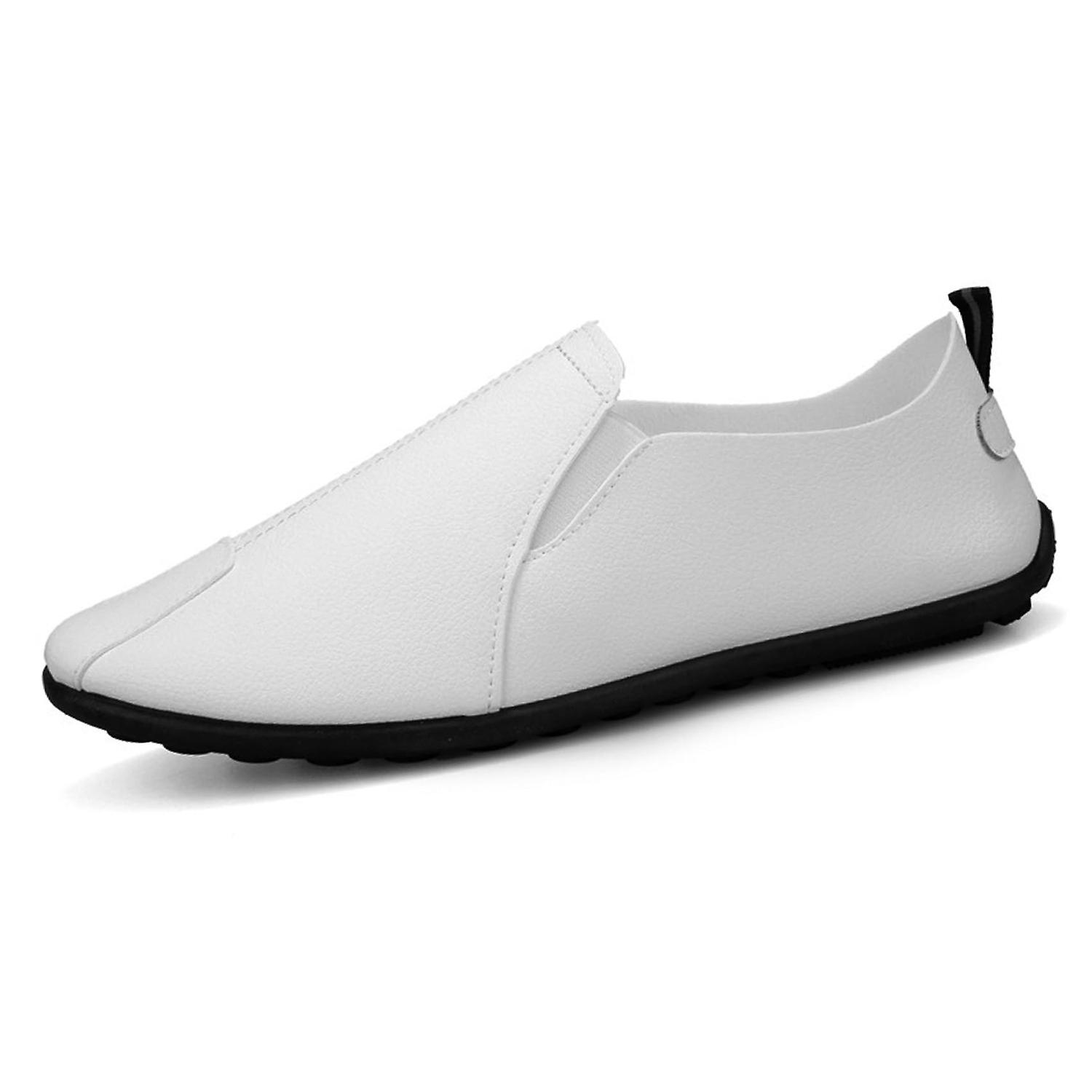 Mocassini piatti in vera pelle da uomo Slip Ons mocassini Casual Traspirante Morbido punta rotonda cuciture De Vendita Calda