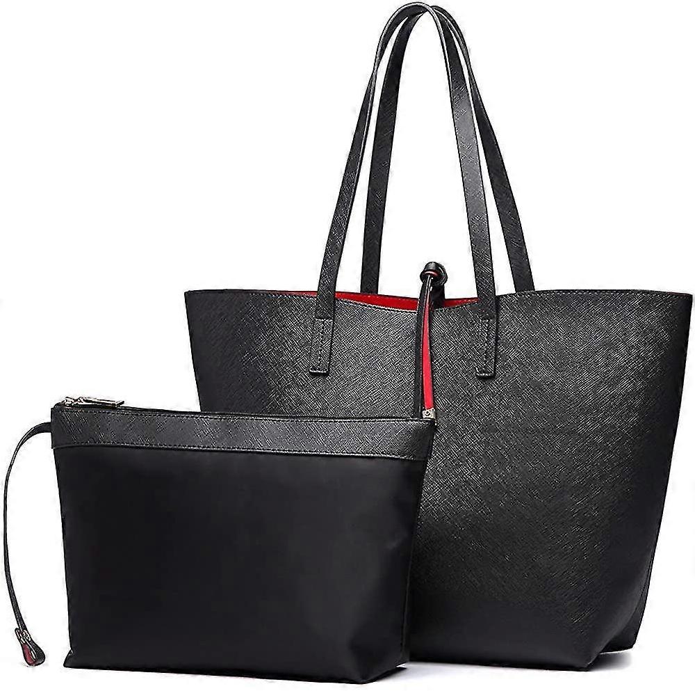 Women Reversible Tote Bag Faux Leather Shoulder Handbag Large Shopper Set Two Vendite Flash
