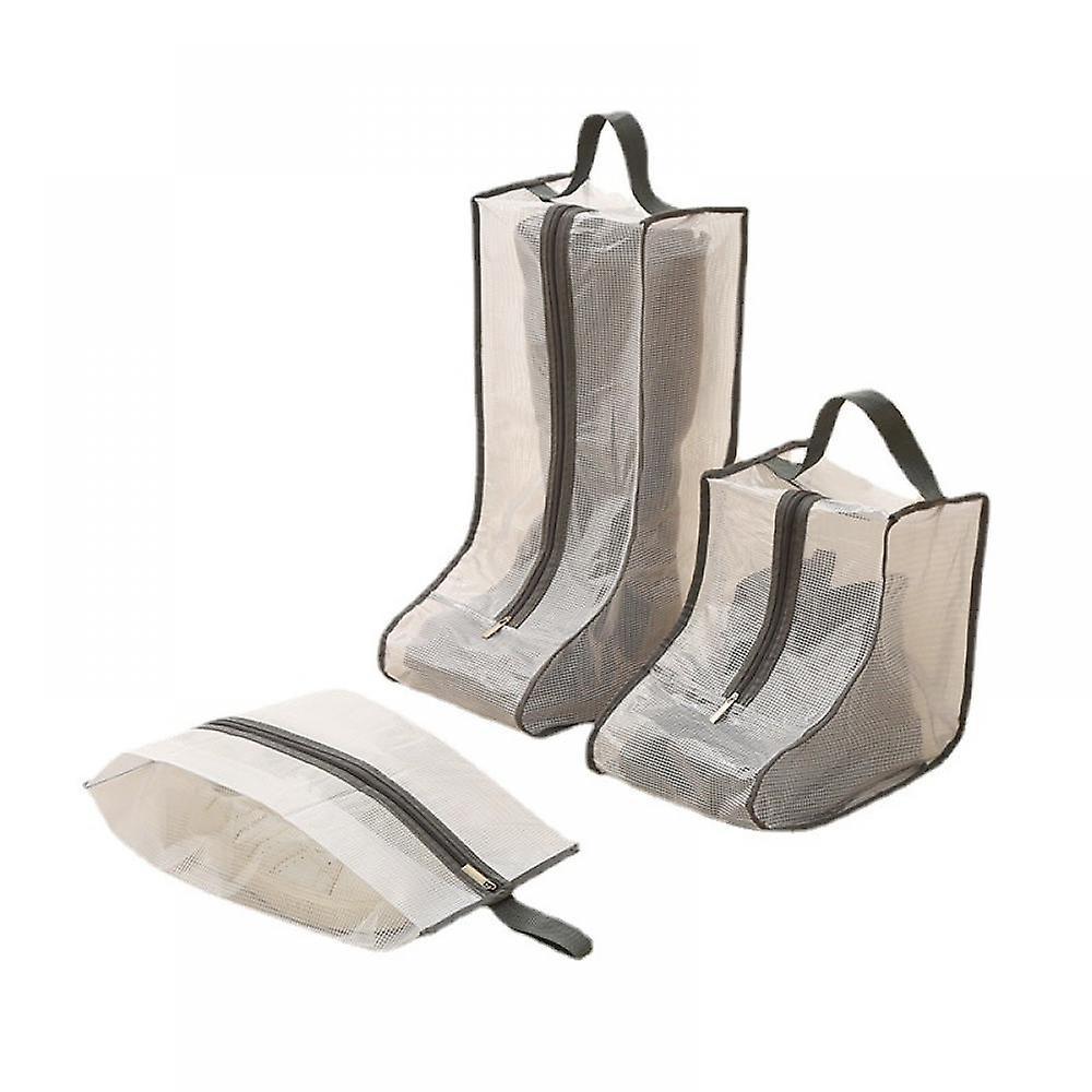 Travel Shoe Cover Transparent Boot Cover Men'S And Women'S Sports Shoes (Black Side) Shoe Packaging Body Short Boot Black Side