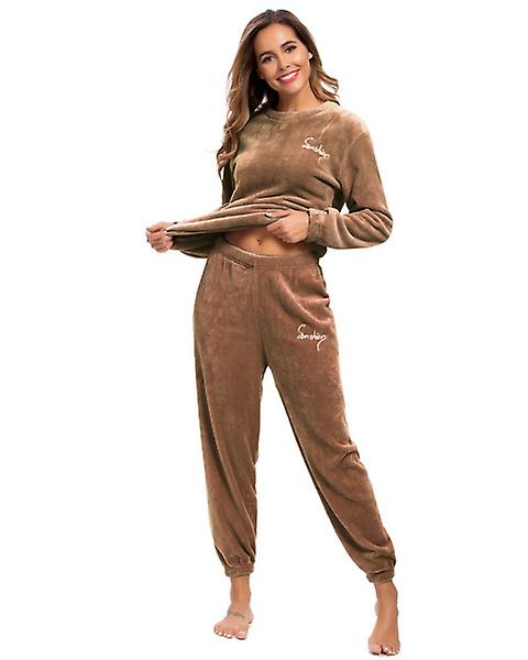 Pigiama caldo invernale Plus Pantaloni top in pile Girocollo Soft Pajamas Set Pezzi Unici