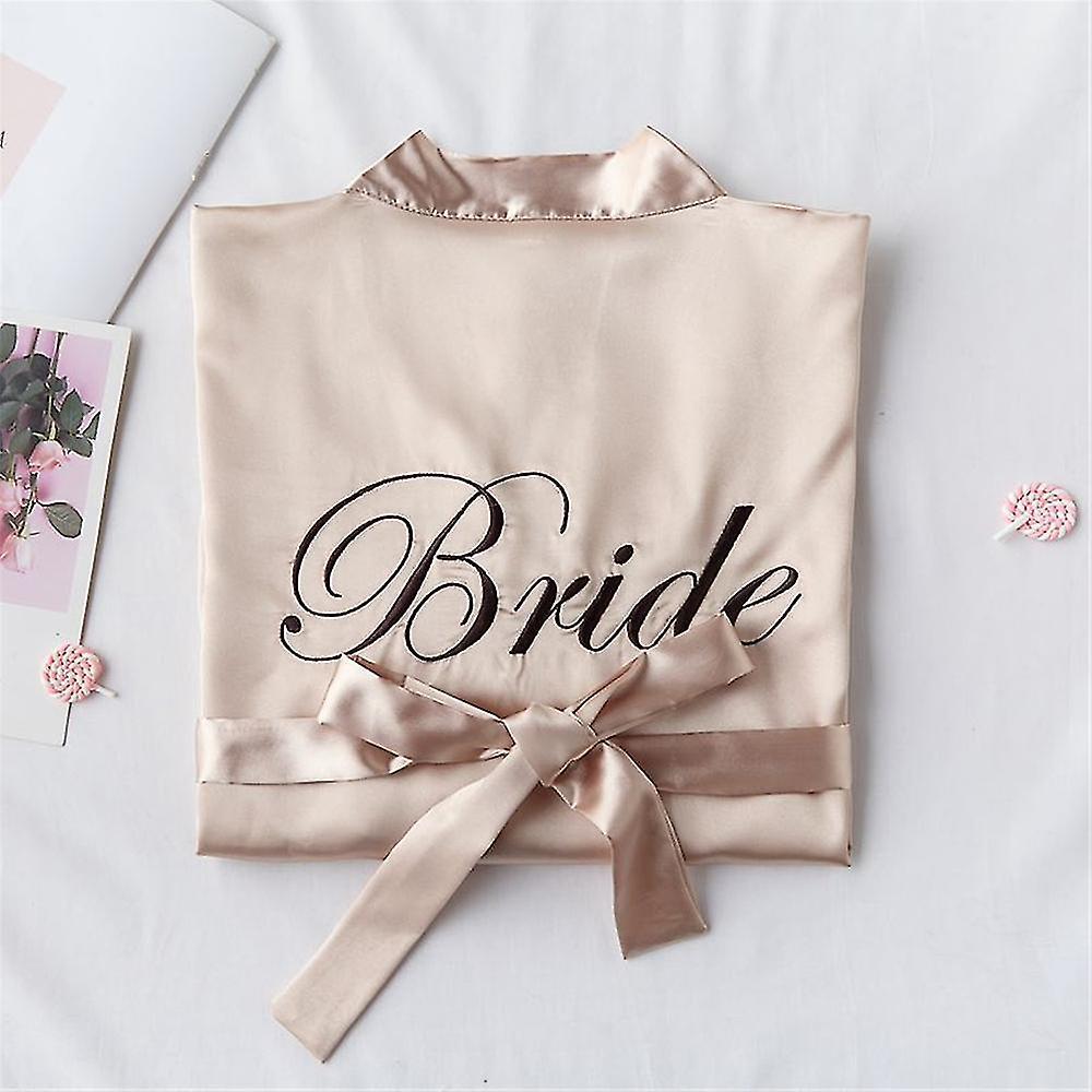 Sposa Vestito da donna Festa breve Kimono Accappatoio Abito mattutino da sposa per la festa di nozze Preparazione Acquista Ora